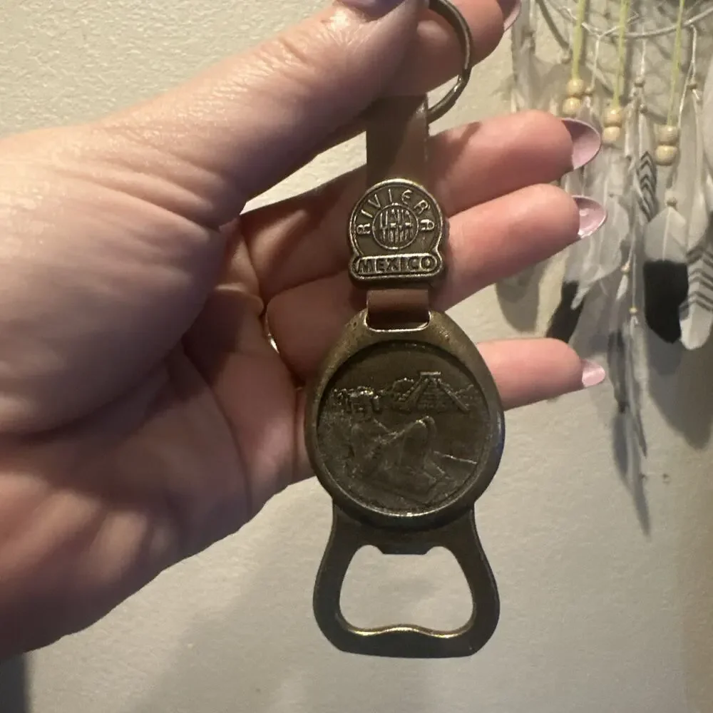 Brass Keychain / Bottle Opener - Riviera Mexico